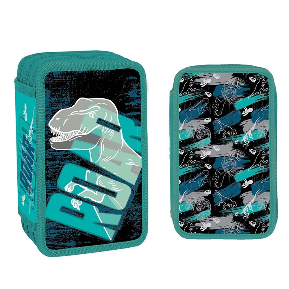 Penar baieti, imprimeu dinozauri, echipat, 3 compartimente spatioase cu fermoar, dreptunghiular - imagine 6